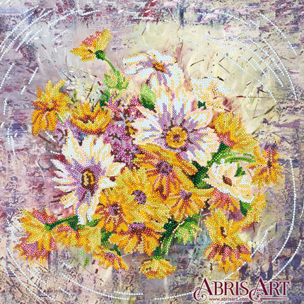Canvas for bead embroidery "Orange dreams" 11.8"x11.8" / 30.0x30.0 cm