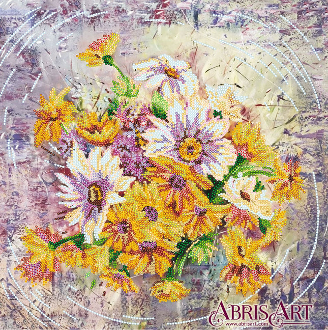 Canvas for bead embroidery "Orange dreams" 11.8"x11.8" / 30.0x30.0 cm