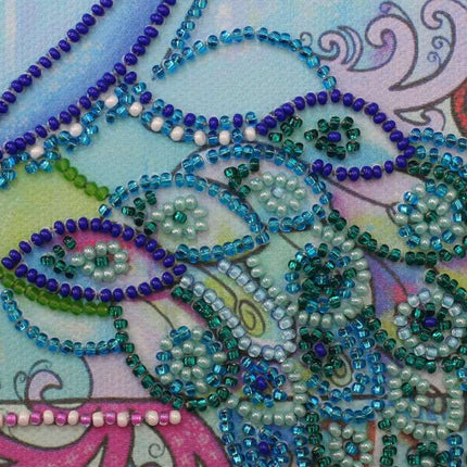DIY Bead Embroidery Kit "Luck bird"  5.9"x5.9" / 15.0x15.0 cm