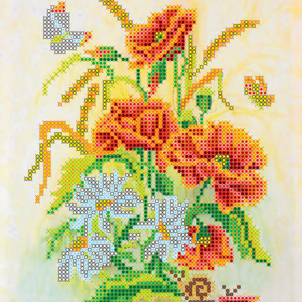 Canvas for bead embroidery "Bouquet" 6.9"x7.9" / 17.5x20.0 cm