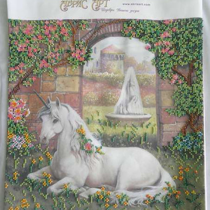 Canvas for bead embroidery "Unicorn" 11.8"x11.8" / 30.0x30.0 cm