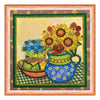 DIY Bead Embroidery Kit "Sunflower still life"  5.9"x5.9" / 15.0x15.0 cm