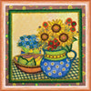 DIY Bead Embroidery Kit "Sunflower still life"  5.9"x5.9" / 15.0x15.0 cm