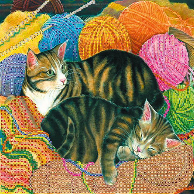 Canvas for bead embroidery "Soft clews" 11.8"x11.8" / 30.0x30.0 cm