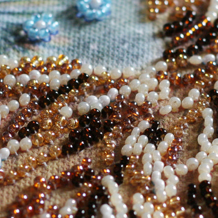 DIY Bead Embroidery Kit "Christmas goby"  5.9"x5.9" / 15.0x15.0 cm