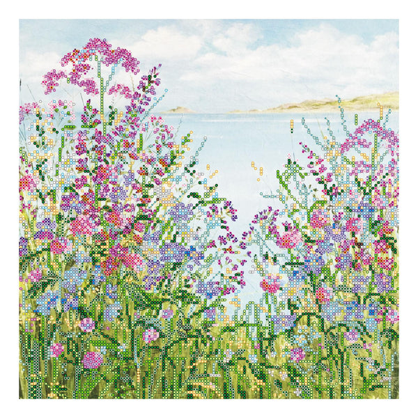 Canvas for bead embroidery "Meadow grasses" 11.8"x11.8" / 30.0x30.0 cm