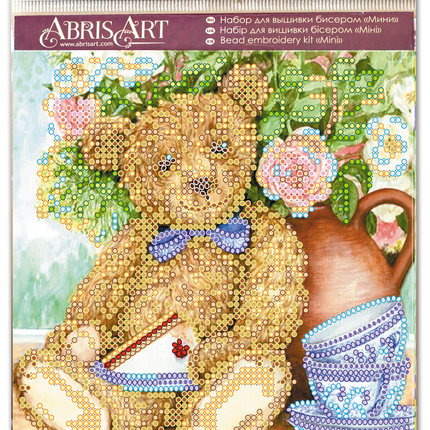 DIY Bead Embroidery Kit "Candy bear"  5.9"x5.9" / 15.0x15.0 cm