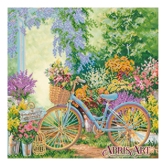 Canvas for bead embroidery "In the style of retro" 11.8"x11.8" / 30.0x30.0 cm