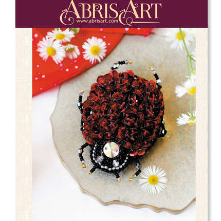 Beadwork kit for creating brooch "Ladybug"
