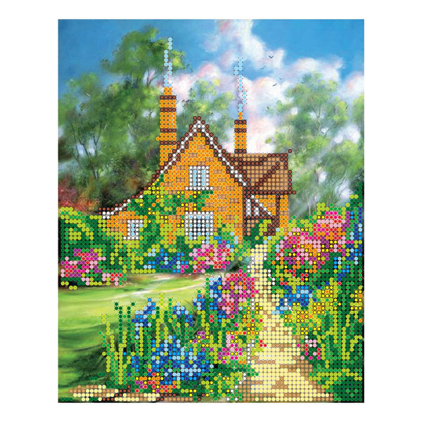 Canvas for bead embroidery "In the Countryside" 6.3"x7.9" / 16.0x20.0 cm