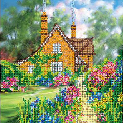 Canvas for bead embroidery "In the Countryside" 6.3"x7.9" / 16.0x20.0 cm