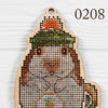 DIY Cross stitch kit on wood "Vitya" 3.1x4.7 in / 8.0x12.0 cm