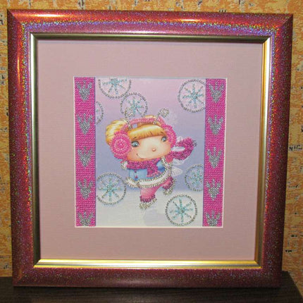 DIY Bead Embroidery Kit "Snow Angel"  5.9"x5.9" / 15.0x15.0 cm