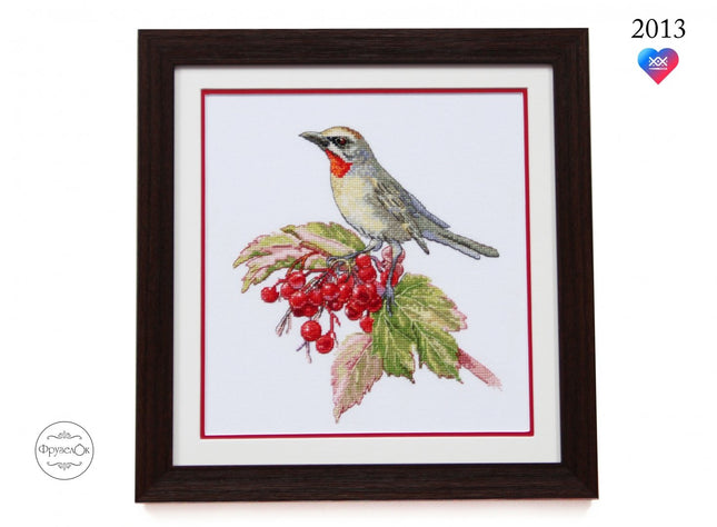 DIY Cross Stitch Kit "Nightingale" 7.9x8.7 in / 20.0x22.0 cm