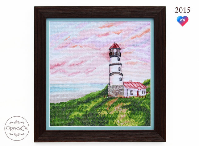 DIY Cross Stitch Kit "Lighthouse" 9.1x9.8 in / 23.0x25.0 cm