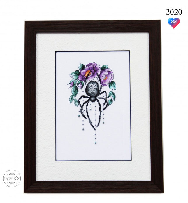 DIY Cross Stitch Kit "Spider" 4.5x7.5 in / 11.5x19.0 cm