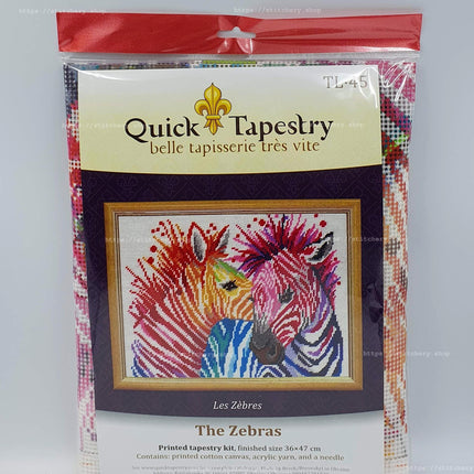 DIY Needlepoint Kit "Zebras" 14.2"x18.5"