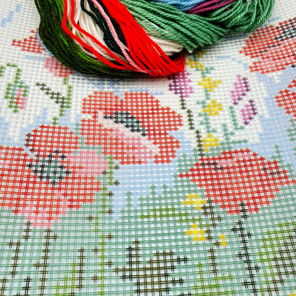 DIY Needlepoint Kit "Poppies" 10.6"x14.2"
