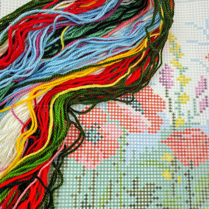 DIY Needlepoint Kit "Poppies" 10.6"x14.2"