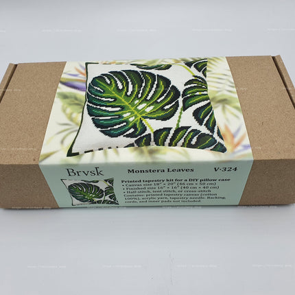 Needlepoint Pillow Kit "Monstera Leaves"