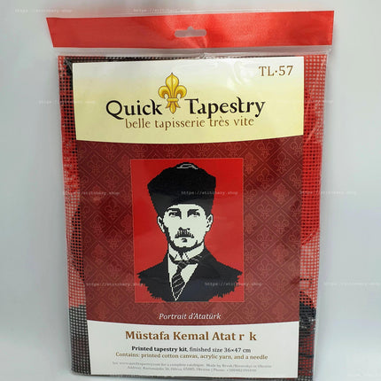 DIY Needlepoint Kit "Mustafa Kemal Atatürk" 14.2"x18.5"