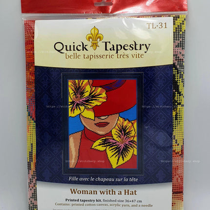 DIY Needlepoint Kit "Woman with a Hat" 14.2"x18.5"