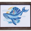 DIY Cross Stitch Kit "Whale" 10.2x7.1 in / 26.0x18.0 cm