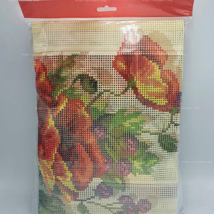 DIY Needlepoint Kit "Poppies and Bramble" 15.0"x30.3"