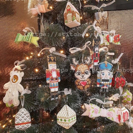 3D Christmas tree toy "Candy", DIY Embroidery kit