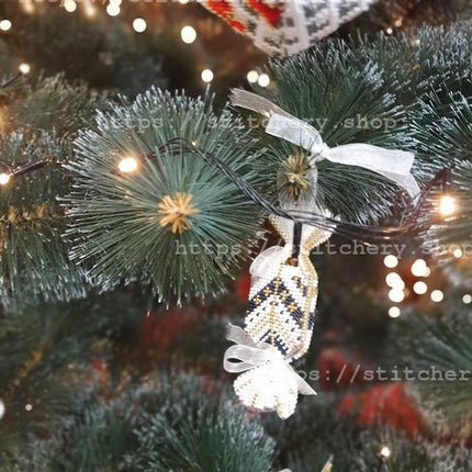 3D Christmas tree toy "Candy", DIY Embroidery kit