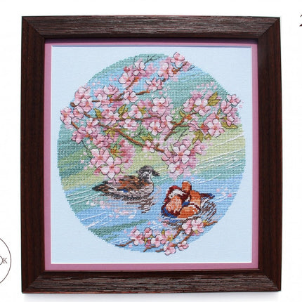 DIY Cross Stitch Kit "Ducks" 8.7x9.1 in / 22.0x23.0 cm