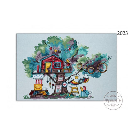 DIY Cross Stitch Kit "House of the needlewoman" 14.6x10.2 in / 37.0x26.0 cm