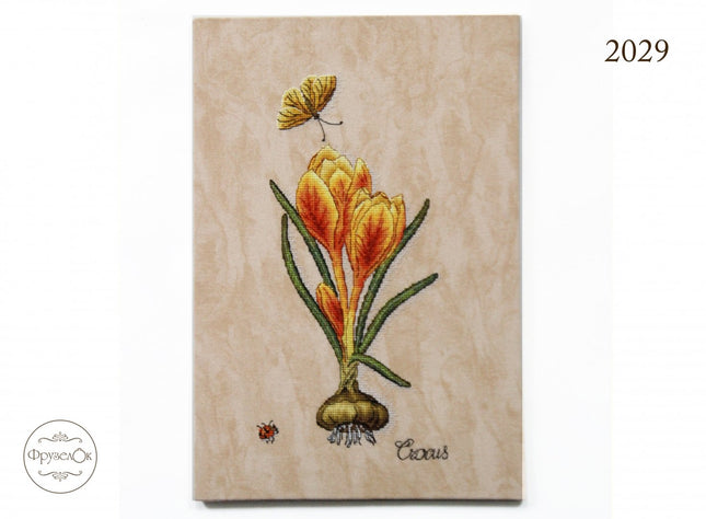 DIY Cross Stitch Kit "Crocus" 5.9x11.8 in / 15.0x30.0 cm