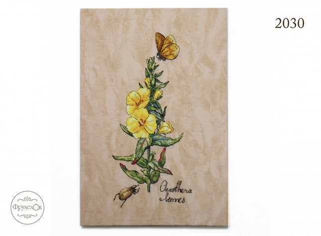 DIY Cross Stitch Kit "Oenothera" 5.9x11.8 in / 15.0x30.0 cm
