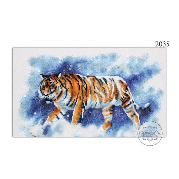 DIY Cross Stitch Kit "Tiger" 11.4x6.7 in / 29.0x17.0 cm