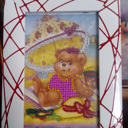 DIY Bead Embroidery Kit "On a beach"  5.9"x5.9" / 15.0x15.0 cm