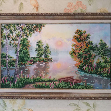 DIY Bead Embroidery Kit "Morning haze" 19.7"x11.8" / 50.0x30.0 cm
