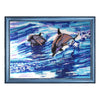 DIY Bead Embroidery Kit "Dolphins (after E. Samarskaya)" 9.4"x13.0" / 24.0x33.0 cm