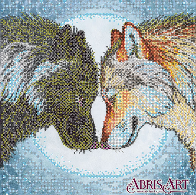 Canvas for bead embroidery "Couple…" 11.8"x11.8" / 30.0x30.0 cm