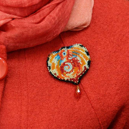 Beadwork kit for creating brooch "The Dragon"