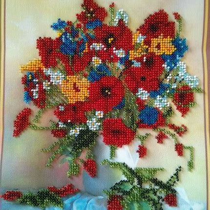 DIY Bead Embroidery Kit "Summer imagination" 8.5"x9.8" / 21.5x25.0 cm