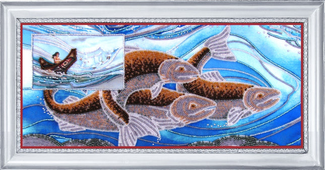 DIY Bead Embroidery Kit "Element of Water" 6.7"x15.0" / 17.0x38.0 cm