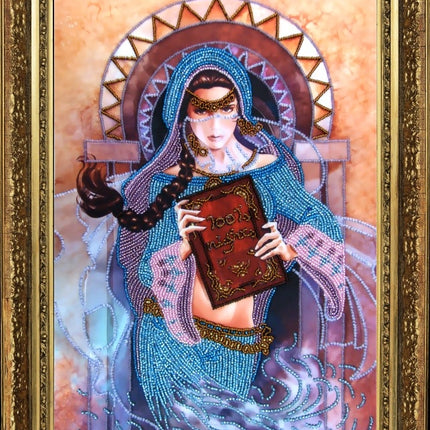 DIY Bead Embroidery Kit "Oriental Beauty" 13.0"x9.4" / 33.0x24.0 cm