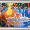 DIY Bead Embroidery Kit "Swans at the Sunset" 13.4"x19.3" / 34.0x49.0 cm