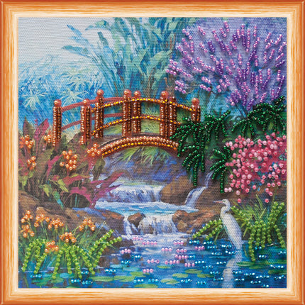 DIY Bead Embroidery Kit "In a brushwood"  5.9"x5.9" / 15.0x15.0 cm
