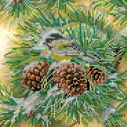 Canvas for bead embroidery "Frosty Morning" 7.9"x7.9" / 20.0x20.0 cm