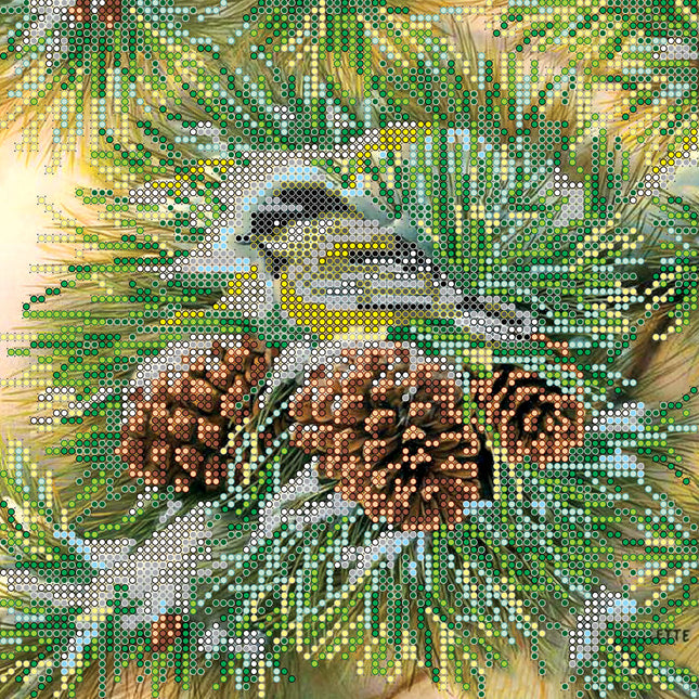Canvas for bead embroidery "Frosty Morning" 7.9"x7.9" / 20.0x20.0 cm