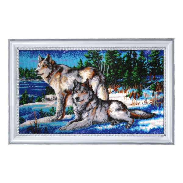 DIY Bead Embroidery Kit "Wolves 2" 12.2"x20.9" / 31.0x53.0 cm