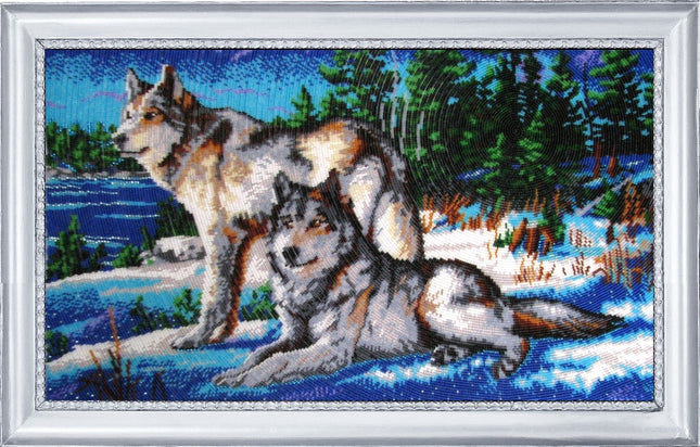 DIY Bead Embroidery Kit "Wolves 2" 12.2"x20.9" / 31.0x53.0 cm