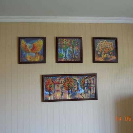 Canvas for bead embroidery "Breath of Autumn" 11.8"x11.8" / 30.0x30.0 cm